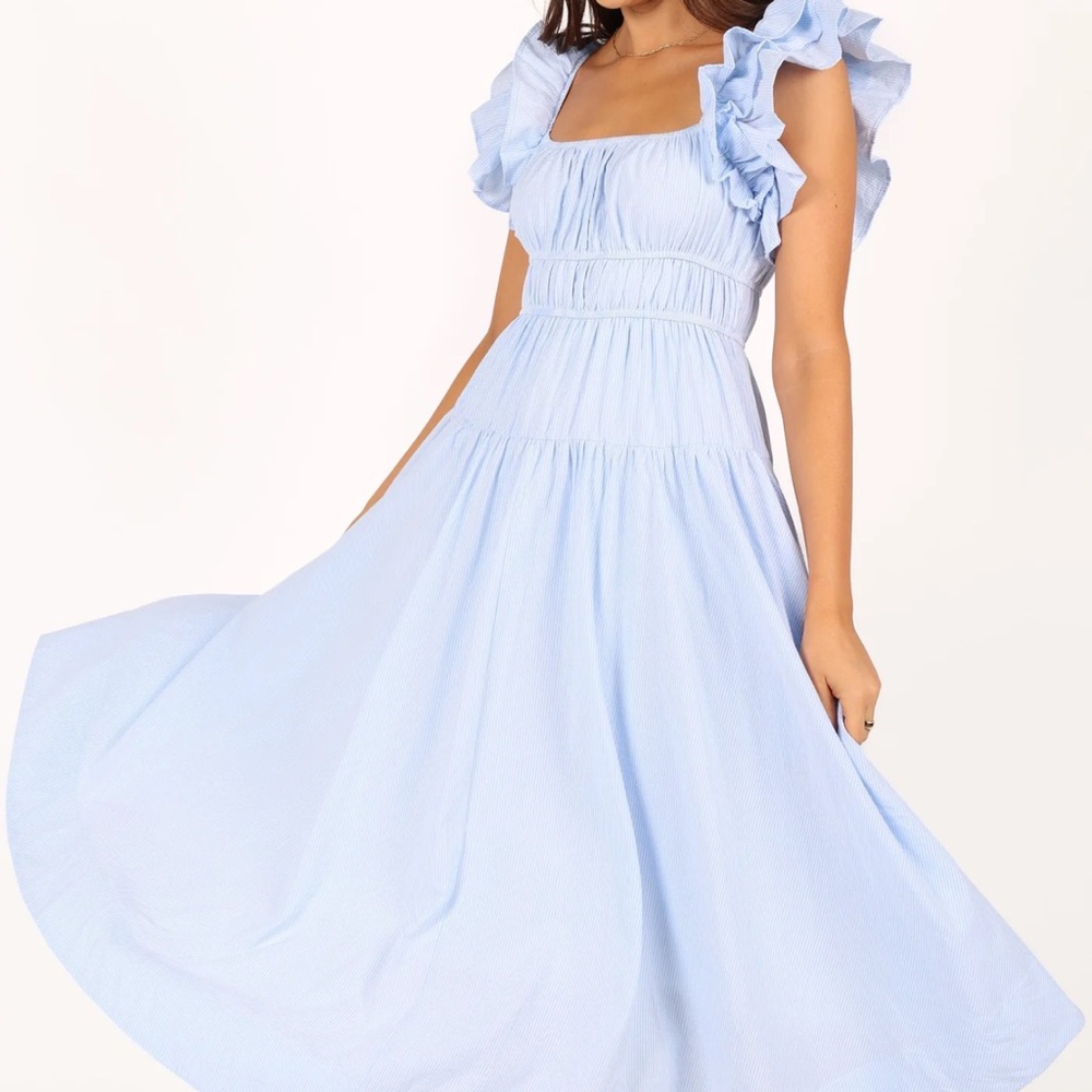 Petal & Pup Linda Midi Dress in Blue Stripe - Medium - Picture 6 of 8